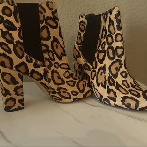 Sam Edelman Calf Hair Leopard Print Booties